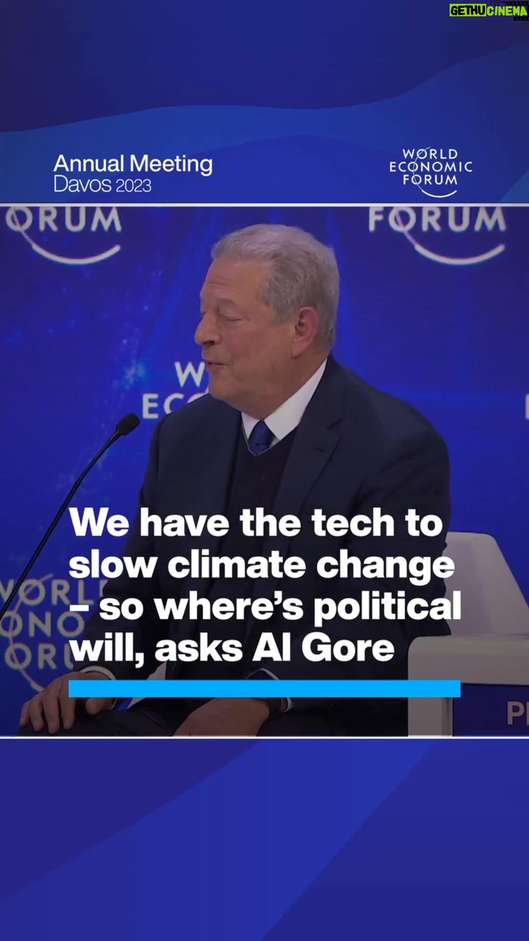 Leonardo DiCaprio Instagram - Repost from @worldeconomicforum • Political will is a renewable resource, says the former US Vice President. Watch the full session from #wef23 by tapping on the link in our bio. @algore