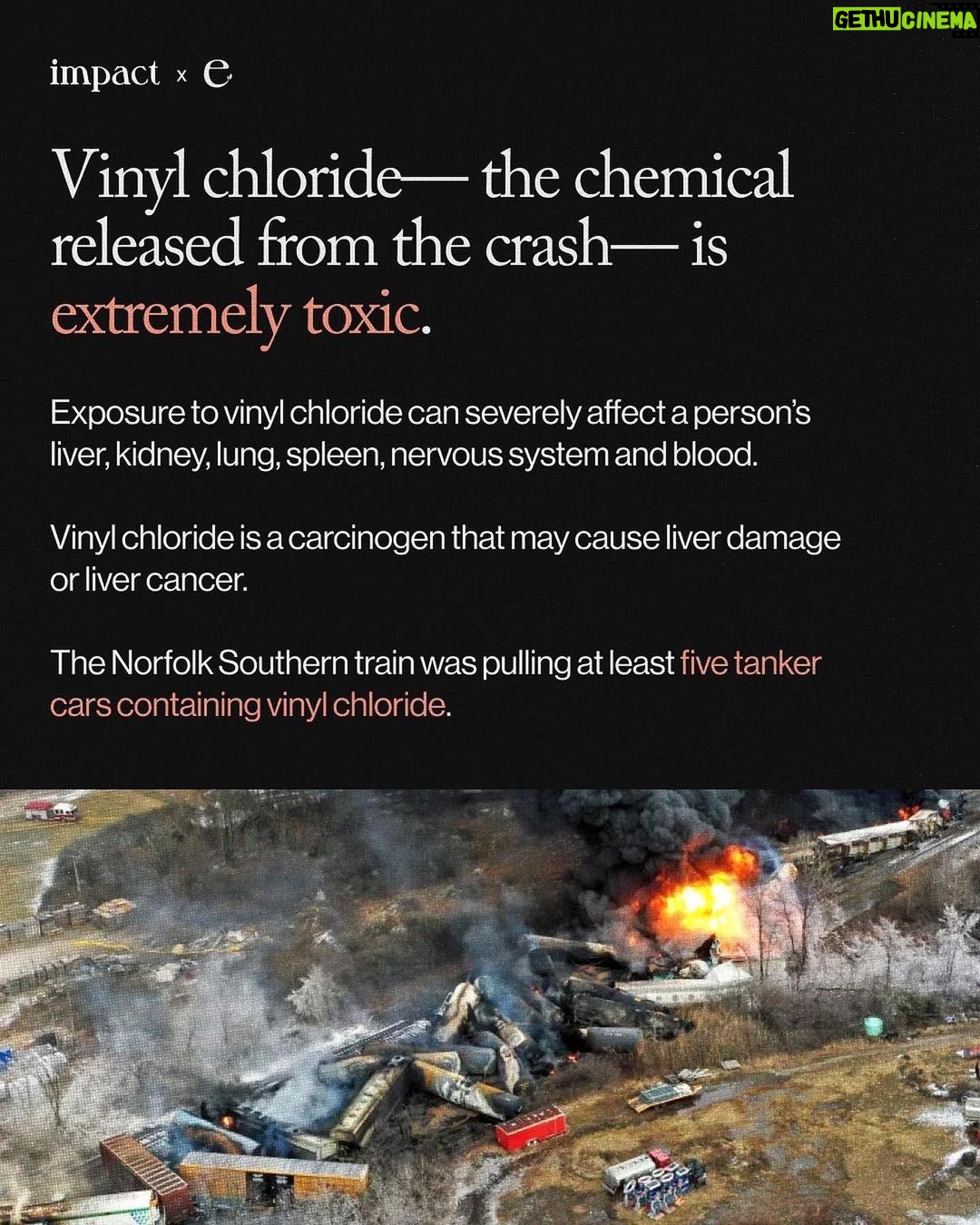 Leonardo DiCaprio - 1 Million Likes - Repost from @environment
•
The toxic chemical release in East Palestine, Ohio could be the largest environmental disaster in U.S. history.
Animals are dying, people are complaining of nausea, headaches, and burning eyes, and residents are fearing for their safety after a train derailment released chemicals in East Palestine, Ohio.
We may not know the full extent of damage from this extreme environmental disaster for years.
Norfolk Southern and the government must be held responsible.
This content was made by @Environment. Follow @Environment for more climate news and resources.
🌎 Written by @ashleybarriientos
🍃 Design by @crstnpark