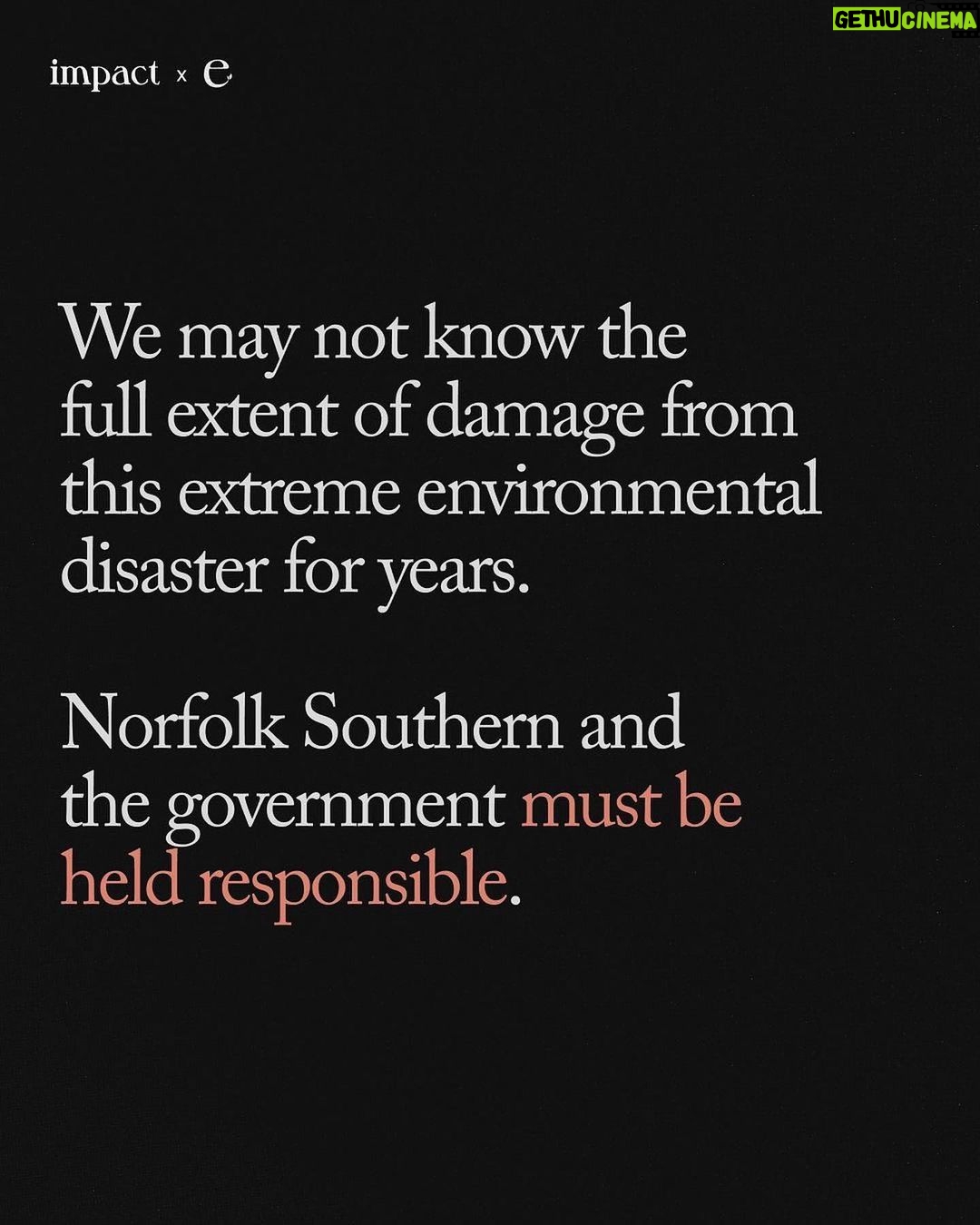 Leonardo DiCaprio - 1 Million Likes - Repost from @environment
•
The toxic chemical release in East Palestine, Ohio could be the largest environmental disaster in U.S. history.
Animals are dying, people are complaining of nausea, headaches, and burning eyes, and residents are fearing for their safety after a train derailment released chemicals in East Palestine, Ohio.
We may not know the full extent of damage from this extreme environmental disaster for years.
Norfolk Southern and the government must be held responsible.
This content was made by @Environment. Follow @Environment for more climate news and resources.
🌎 Written by @ashleybarriientos
🍃 Design by @crstnpark