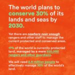 Leonardo DiCaprio Instagram - How many people will it take to protect 30% of the planet’s wild lands by 2030? Five times more protected area personnel than we have right now. A new study from @Rewild and partners estimates that we need a workforce of 2.9 million people, including 1.53 million more rangers. This is the first global census of protected area personnel since 1999 and the first-ever census to include rangers.