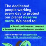 Leonardo DiCaprio Instagram - How many people will it take to protect 30% of the planet’s wild lands by 2030? Five times more protected area personnel than we have right now. A new study from @Rewild and partners estimates that we need a workforce of 2.9 million people, including 1.53 million more rangers. This is the first global census of protected area personnel since 1999 and the first-ever census to include rangers.