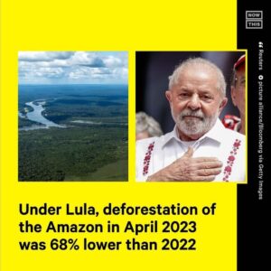 Leonardo DiCaprio Instagram - Repost from @nowthisearth
•
Preliminary data released Friday by Brazil’s INPE found that deforestation in the Amazon dropped by 68% in April 2023 compared to April 2022. The drop comes after 2 months of higher deforestation in February and March, but year over year, deforestation is still down 40% overall.

Many are giving some of the credit to President Luiz Inácio Lula da Silva, as he began reinstating policies to protect the Amazon and Indigenous rights after taking office. Previous President Jair Bolsonaro weakened them, and deforestation reached its highest level in 15 years under his administration. 

Deforestation typically picks up in the summer months, and Reuters reported that experts are holding off on announcing downward trends for this year until more data are available.

#brazil #amazon #deforestation #climatenews