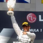 Lewis Hamilton Instagram - Hungary 2013. First time I won with @mercedesamgf1. Always a fun time on this track. Felt good then, feels good now 🇭🇺