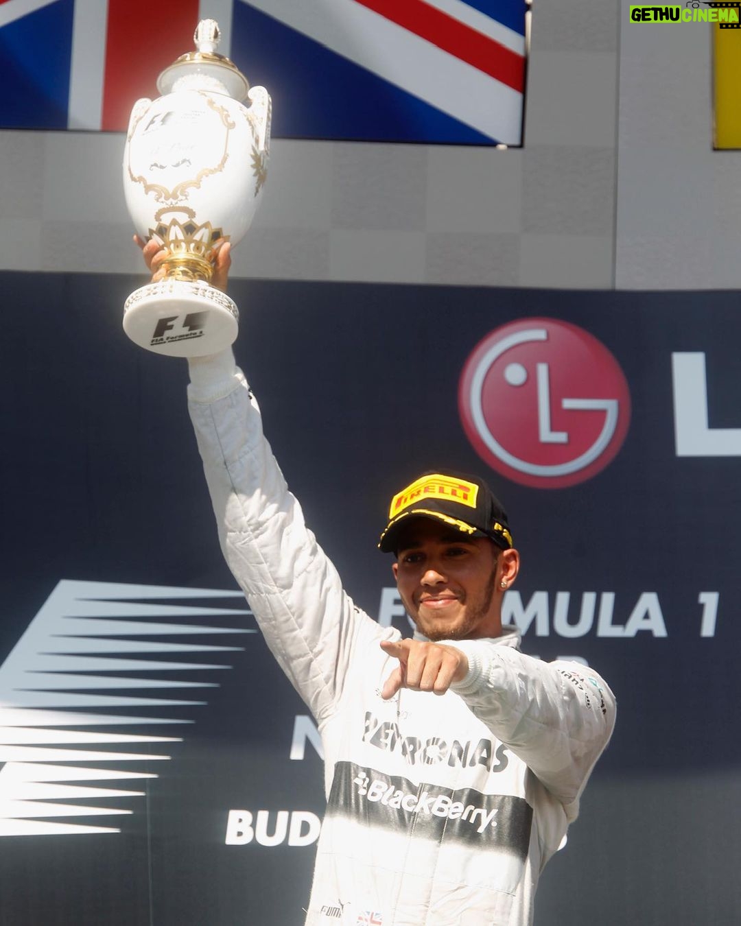 Lewis Hamilton Instagram - Hungary 2013. First time I won with @mercedesamgf1. Always a fun time on this track. Felt good then, feels good now ðŸ‡ðŸ‡º
