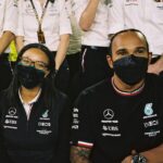 Lewis Hamilton Instagram - @stephanietravers was on my team at Mercedes, where she became the first Black woman to ever stand on an F1 podium. During her time at the team we talked often about where she was and where she wanted to be. She’s now the deputy team principal of my @teamx44 and has been integral in leading them to multiple victories and last years championship. Steph, it’s an honour to work with you and witness firsthand the journey you’re on. Happy #InternationalWomensDay to everyone, thank you Stephanie.