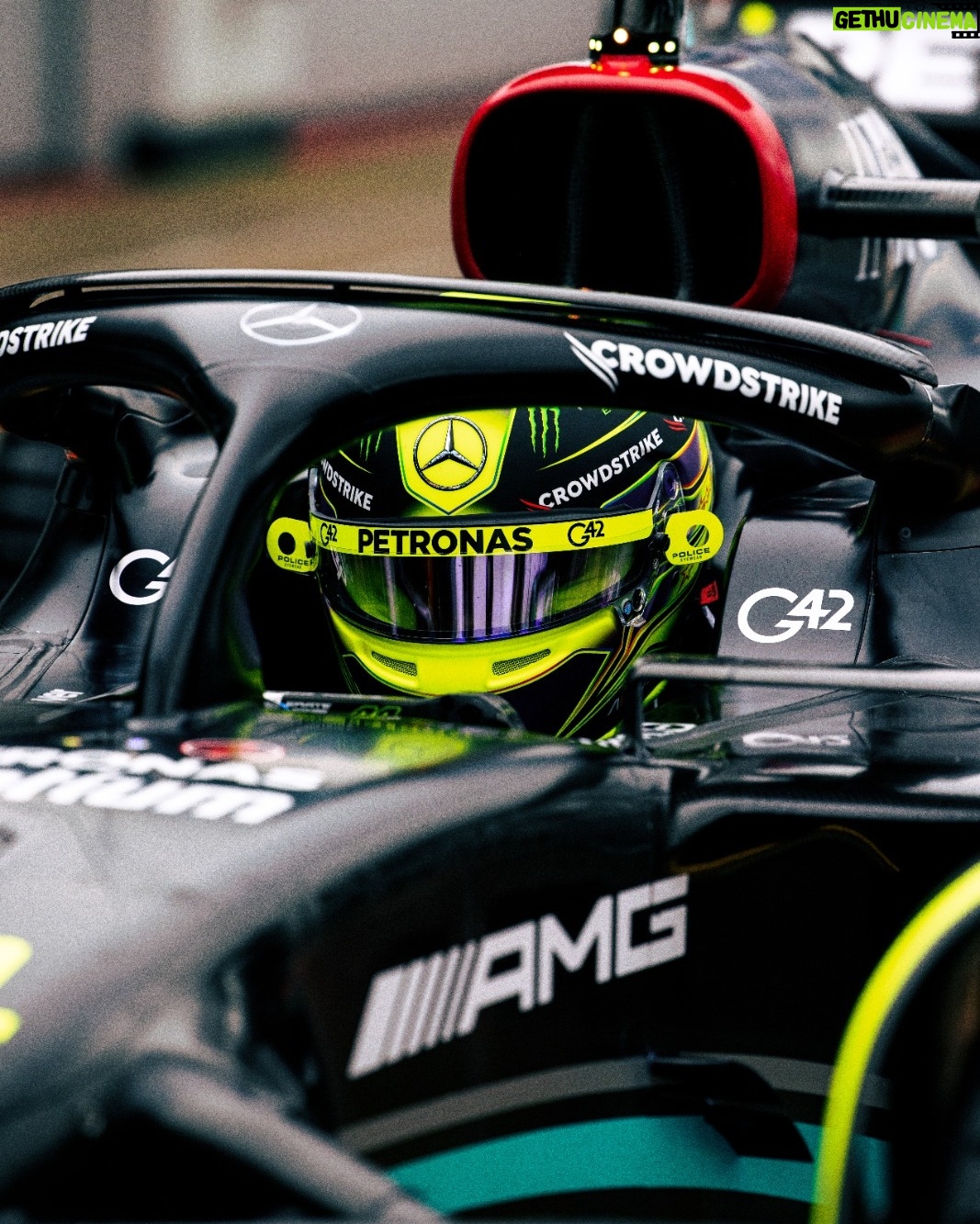 Lewis Hamilton Instagram - 2023 HELMET — Going with both yellow and purple this year. Love how they look together and how sick it looks against the black car. Keeping the rainbow accents too, always 🏳️🌈