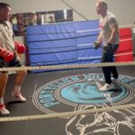 Liam Williams Instagram - Solid punching session down @lyons_den_gym this morning. @brendan_lyonsden_ thank you for giving us access to the gym for the morning buddy 🤝🏻 #machine LYONS DEN GYM