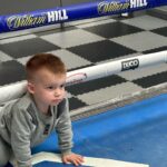 Liam Williams Instagram - Absolute killer session this morning 🥵 - Oscar’s first time at the gym to watch me train & he loved it , proud moment 💙 - #machine Cardiff