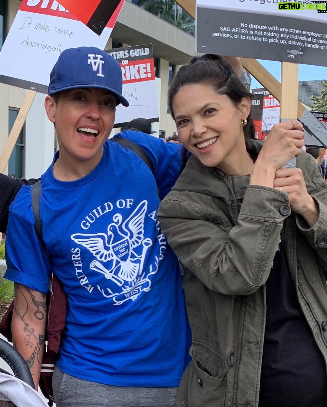 Lilan Bowden Instagram - LET’S GO WGA!! 🎉🎉🎉 Thrilled for the WGA to have negotiated an agreement with historic wins for writers, ensuring that TV writing becomes and remains a viable way to make a living!! This is also a CAPTAIN APPRECIATION POST for both WGA and SAG-AFTRA strikes! While my time on the picket line was limited due to my own labor movement (lol had a baby), I felt comforted knowing my friends and spouse were out there putting in countless hours as strike captains, organizing, rallying, and keeping up morale day after day. Gratitude for your unpaid time and dedication. I’m so proud to know you all. Strikes work and unions are powerful! Let’s keep it going for SAG-AFTRA! 1. Photo credit @oliver_vaquer 2. Photography by @j.w.hendricks 3. Strike captain (and my sweetheart) Nick Mandernach by @j.w.hendricks 4. Strike captain Alex Song-Xia 5. Strike captain Brittani Nichols 6. Strike captain Taylor Orci 7. Strike captain Henry Gammil 8. Strike captain Bennie Arthur (SAG) 9. Strike captain Kate Comer (SAG) 10. THANK YOU TO DREW CAREY FOR GENEROUSLY SUPPORTING WRITERS. YOU HELPED MY BABY GROW STRONG. #wgastrong #sagaftrastrong #unionpower #1u