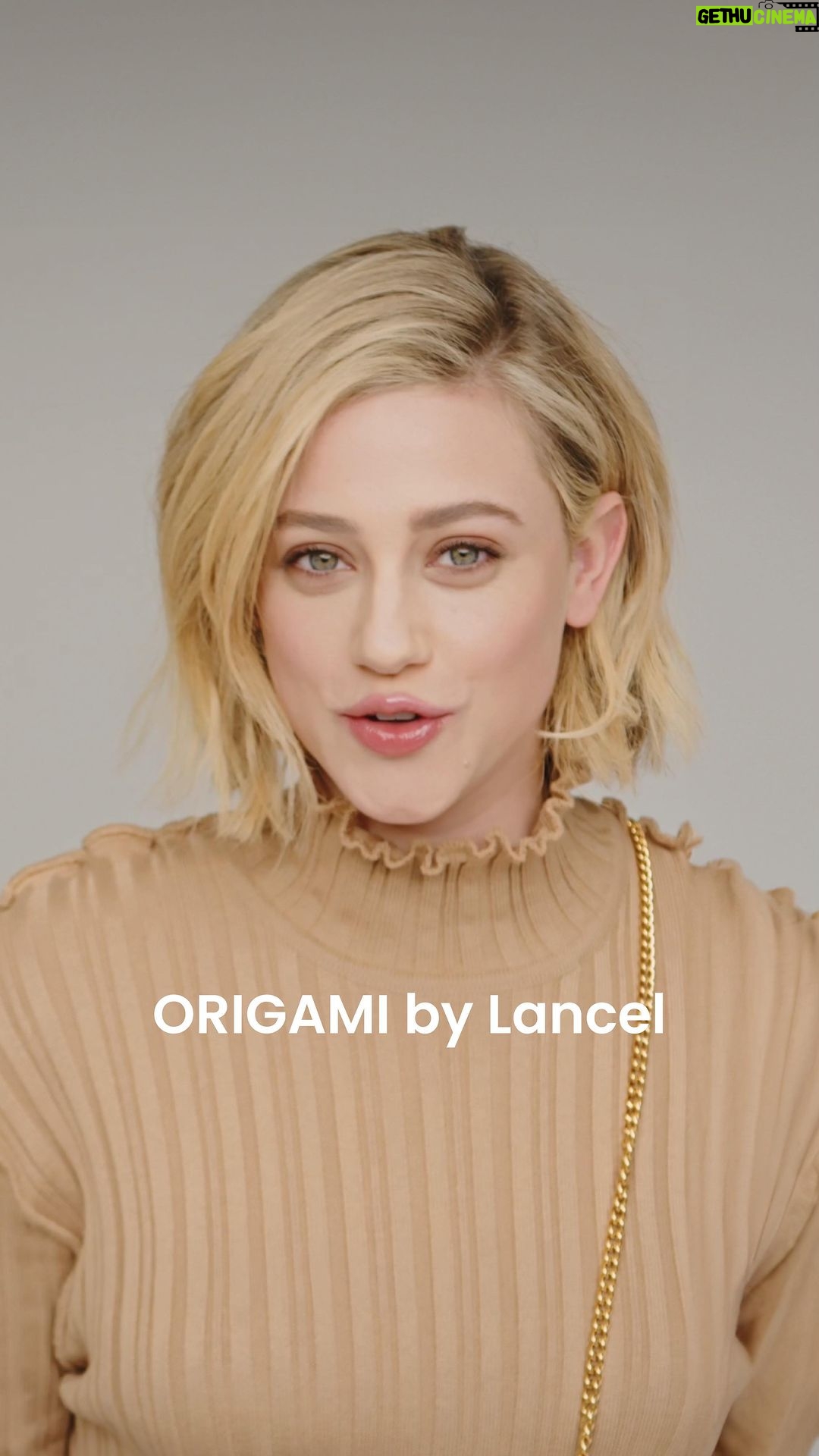 Lili Reinhart Instagram - Very happy to introduce the new Lancel “Origami” bag line, the perfect bag for a walk in Paris. Available tomorrow, stay tuned! #LancelParis #LiliForLancel #LancelTwist #OrigamiByLancel