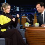 Lili Reinhart Instagram - @mountaindew fan @lilireinhart taste tests Mountain Dew ice cream & vodka! #FallonTonight The Tonight Show Starring Jimmy Fallon