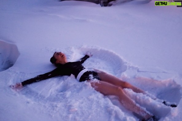 Lily Collins Instagram - The most intense Swedish winter wake-up call. I can’t believe I lived to tell the tale…