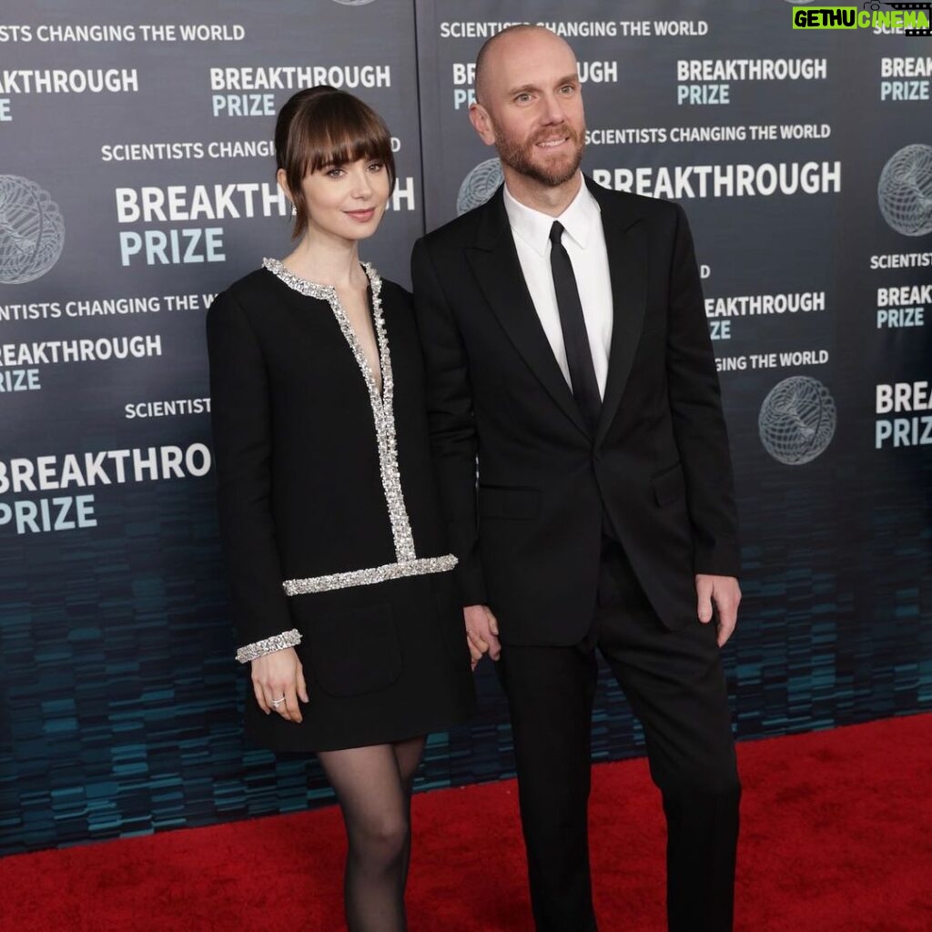 Lily Collins Instagram - Thinking back on this special night with @charliemcdowell and all our @breakthrough friends. Still feeling extremely honored to celebrate and learn from some of the most inspiring scientists changing the world…