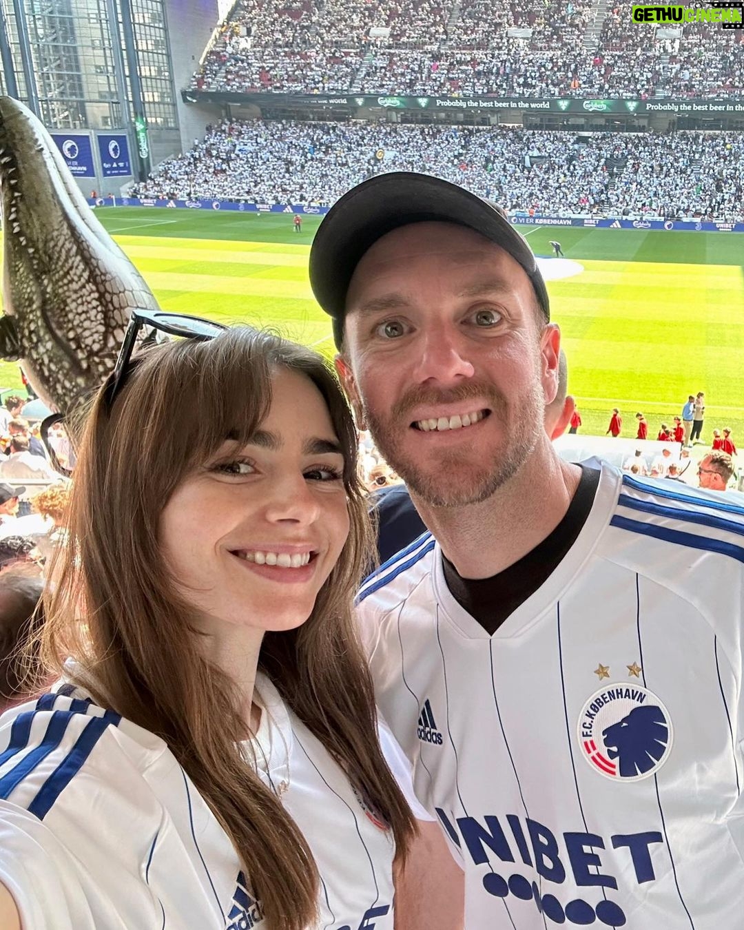Lily Collins Instagram - Cheering on our home team F.C. København!… Parken - København