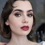 Lily Collins Instagram - @Lancomeofficial close ups last night for The #MetGala’s Ode to Karl. Thank you to my genius glam team @fionastiles and @gregoryrussellhair for bringing this classic look to life. Your artistry always floors me. More to come…