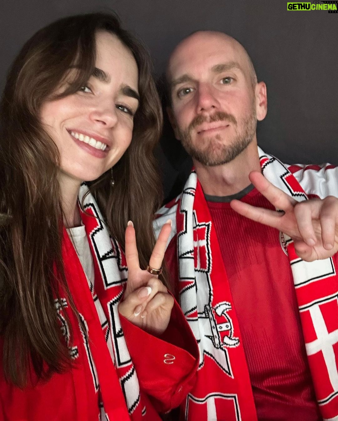 Lily Collins Instagram - What’s red and white and decked out all over?! Go Denmark!…