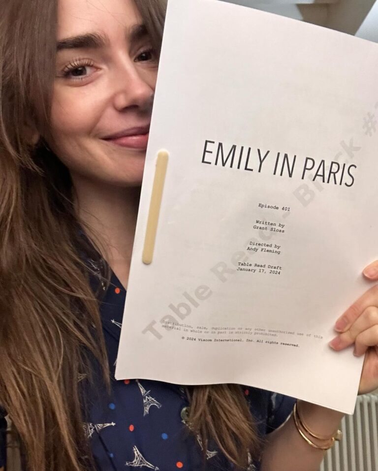 Lily Collins Instagram - Did someone say Saison Quatre?! Finally reunited with my @emilyinparis fam back in Paris and it feels so good. Although, I may need to brush up on my selfie skills for Emily’s sake…