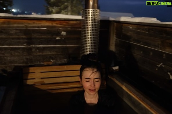 Lily Collins Instagram - The most intense Swedish winter wake-up call. I can’t believe I lived to tell the tale…