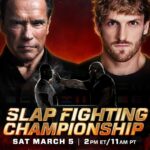 Logan Paul Instagram – hosting the @slapfightingchampionship with @schwarzenegger, March 5 LIVE & free on my YouTube channel and @Fanmio. this is going to be fkn insane