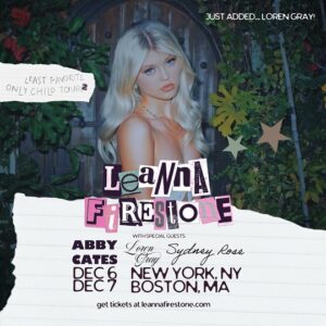 Loren Gray Instagram - so excited to announce that i will be joining @leannafirestone on tour in nyc and boston!! i can’t wait to see u!! get ur tickets in my bio 🫶🏼