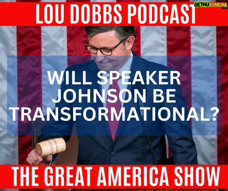 Lou Dobbs - 1.5K Likes - The DC Cartel is spinning around right now, because they don’t own Speaker of the House Mike Johnson. Congressman Andy Biggs believes Mike Johnson has the potential to be a transformational Speaker. Join us today on #TheGreatAmericaShow -- LINK IN BIO!