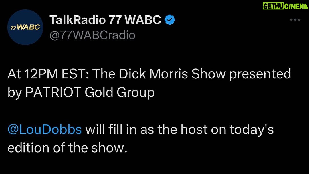 Lou Dobbs Instagram - New York and the tri-state area, I’ll be on your radio dial today at 12ET on 770 WABC! Everyone else could tune in at WABCRADIO.COM W ABC Radio