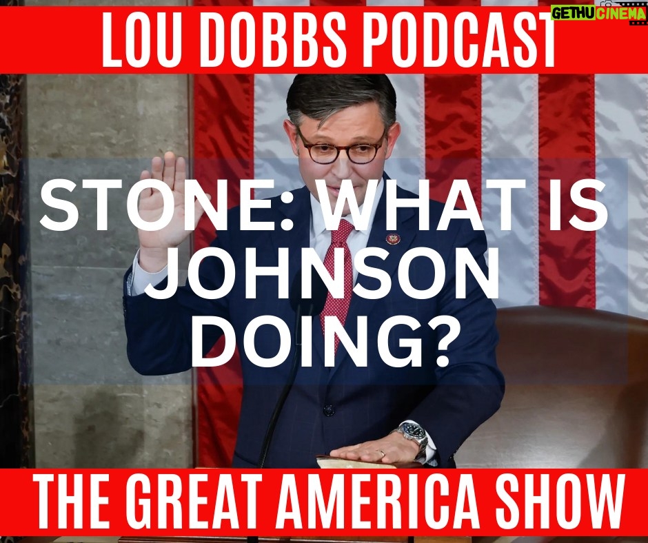 Lou Dobbs Instagram - Roger Stone says Kevin McCarthy was always more interested in power than in principle. Once he got power he acted like a man who would never lose power. He says Speaker Mike Johnson has to lead differently now. Join us today on #TheGreatAmericaShow -- LINK IN BIO!