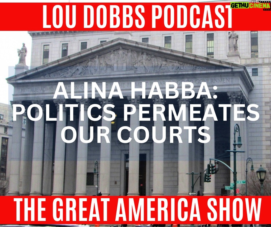 Lou Dobbs Instagram - Trump Attorney Alina Habba says The President's legal battles are Constitutionally solid. The problem they have along all fronts is that politics has permeated our judicial system and there’s no cure for that right now. Join us on #TheGreatAmericaShow at http://bit.ly/3RdQhUc!