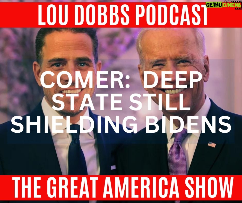 Lou Dobbs Instagram - The big obstacle in the Biden Crime Family investigation has been our own government: the FBI, the DOJ, the IRS, the National Archives and the White House have all been obstructing the investigation. Join Lou & Rep. James Comer on #TheGreatAmericaShow -- LINK IN BIO!
