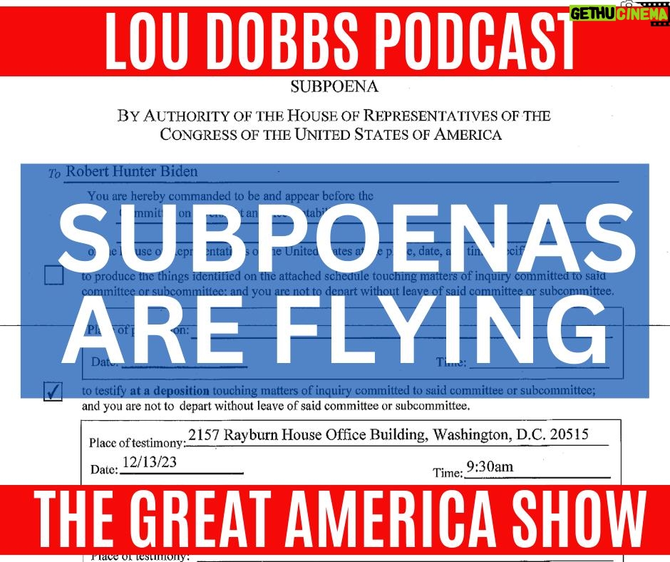 Lou Dobbs Instagram - Congressman Tom Tiffany is not surprised by the Biden family subpoenas. The investigation of Biden corruption has reached the point where @GOPoversight is ready to hear from the Bidens in regard to all the foreign money they got. Join us today on #TheGreatAmericaShow -- LINK IN BIO!
