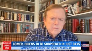Lou Dobbs Instagram - House Oversight Chairman James Comer joins us today on #TheGreatAmericaShow with an update on his investigation of the Biden Crime Family. Join us for the full episode at LouDobbs.com