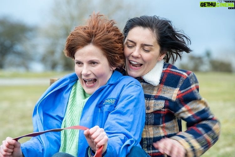 Louise Brealey Instagram - Because I ballsed up the hashtag on my story and wrote Canmes, I’m posting too! Here’s me and @bel_scholey in a still from #chuckchuckbaby. #cannesgreat8 not #canmesgreat8 #♥️