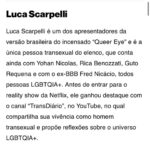 Luca Scarpelli Instagram – mãe, eu sai na @billboardbr 😍

estou entre 30 pessoas trans, travestis e não bináries de destaque acima dos 30 anos :)

link nos stories :)