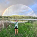 Lucy Hale Instagram - 34 🌈 Thank you all so much for the birthday love! Yesterday I was reminded that sometimes you have to chaotically pull over to the side of the road in one of your favorite places on the planet and risk thorns in your shins and bugs in your eyes, all for the sake of capturing a moment. last year taught me that if I stopped running and started asking the right questions, true answers would follow. While it wasn’t all smiles and rainbows, 33 was hands down the best and most transformative one yet. I am at peace today, knowing that I’m just figuring it out as I go, and sometimes life doesn’t need to be more complicated than that ♥️