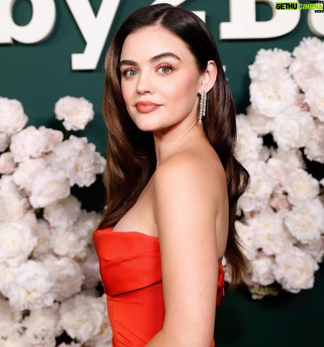 Lucy Hale Instagram - last night at the brilliant @baby2baby gala where they raised 11.8 million dollars for children in poverty. @salmahayek gave a speech that I’ll never forget stating that “all children are our children”. An inspiring room full of generosity! Thank you @moniquelhuillier for having me ♥️ @cibellelevi 📷 @mollyddickson @kdeenihan @kristin_ess @jenna_filingeri