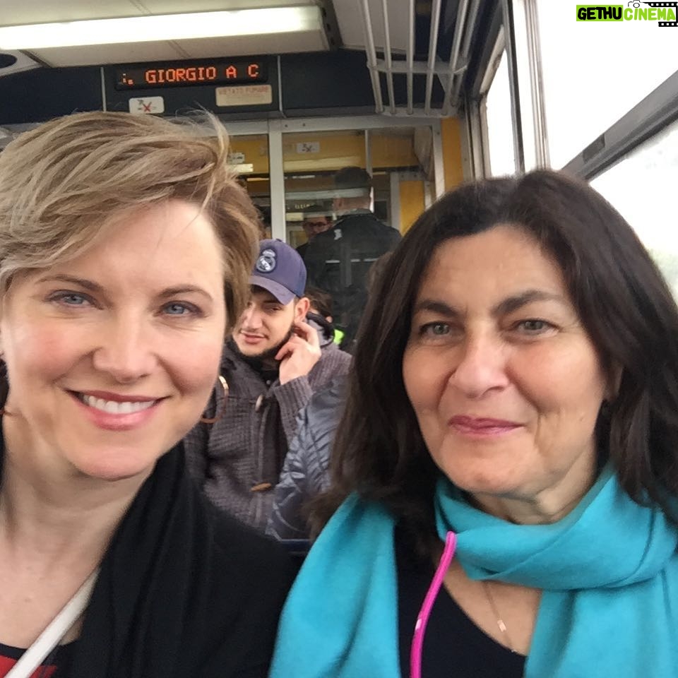 Lucy Lawless Instagram - With my teacher and good friend, Annalisa on the charming #circumvesuviana train