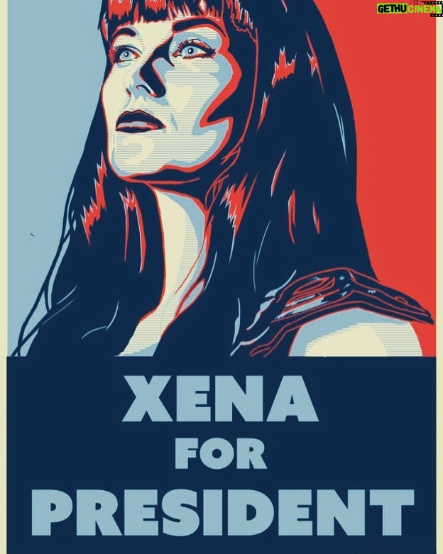 Lucy Lawless Instagram - Why the hell not? She's about as qualified as that other guy. #xenawarriorprincess #election2016