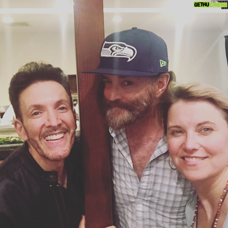 Lucy Lawless Instagram - I was out with my buddy, @ericvetro1 and who do we run into but #timomundson !! I love it when I come to anther city and find so many old and dear friends.