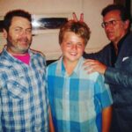 Lucy Lawless Instagram - My boy in a true manwich after @nick_offerman 's brilliant show #FullBish Loved too #CornMo and his HavaNagila Monster!