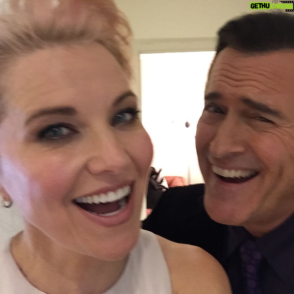 Lucy Lawless Instagram - As you can see, me & #brucecampbell are very excited getting ready for Colbert @thelateshow with #StephenColbert