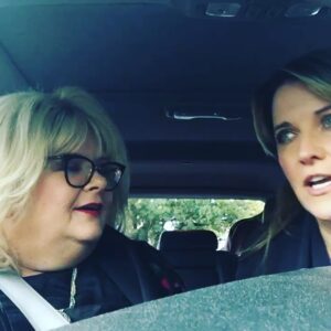 Lucy Lawless Instagram - Me and @magda_szubanski practising our lines for #MLIM in fab #melbourne #kiwiAccent vs. AussieAccent #MYLIFEISMURDER @channel10au