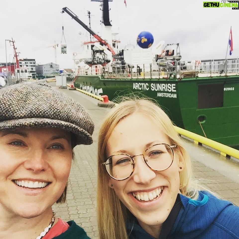 Lucy Lawless Instagram - Me and Carolina Nyberg-Steiser about to board our new home, @greenpeace 's #ArcticSunrise #Tromsø #Norway #SaveTheArctic