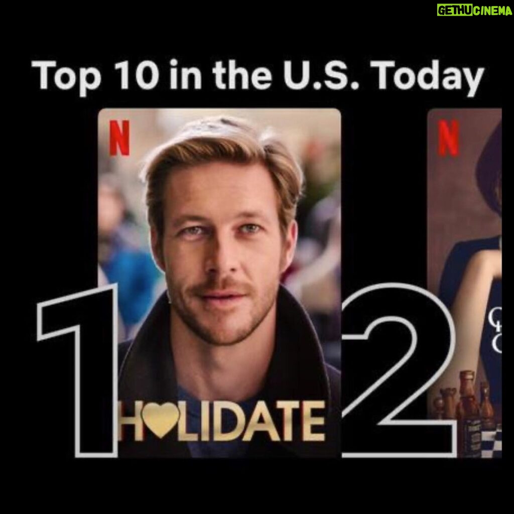 Luke Bracey Instagram - HOLIDATE is Number 1 on Netflix! Thank you everyone for the support. I hope you all enjoyed the film. I celebrated in a very Jackson way, by hitting some golf balls. Stay safe, and be kind to each other. Thank you again.
