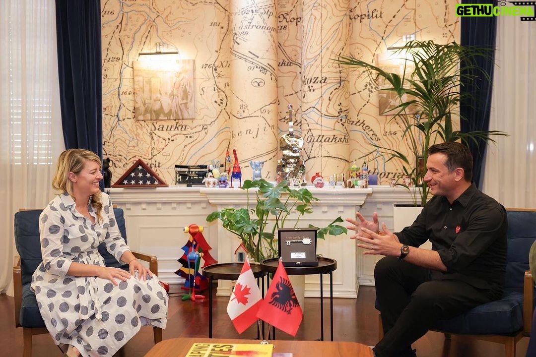 Mélanie Joly Instagram - An engaging meeting with the Mayor of Tirana, @erionveliaj. Erion, your efforts have made Tirana a vibrant city. I’m looking forward to our next meeting. Une réunion intéressante avec le maire de Tirana, @erionveliaj. Erion, vos efforts ont fait de Tirana une ville dynamique. J’attends avec impatience notre prochaine réunion.