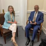 Mélanie Joly Instagram - Avec mon collègue d’Haïti. Nous avons parlé des efforts du Canada pour renforcer la Police nationale haïtienne. Le Canada a récemment annoncé une aide historique de 100M$ pour soutenir leur travail et pour les infrastructures l’Académie de la police. With my colleague from Haiti. We talked about Canada's efforts to strengthen the Haitian National Police. Canada recently announced historic assistance of $100 million to support their work and for the infrastructure of the Police Academy.