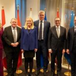 Mélanie Joly Instagram - As Allies, Canada and Nordic nations share many values and interests, from strengthening our economies to fighting climate change. Here at NATO, we met to discuss this and the essential need to protect the Arctic, ensuring it remains a place where the rule of law prevails. — Les Alliés, le 🇨🇦 et les pays nordiques partagent de nombreux valeurs & intérêts, qu'il s'agisse de renforcer nos économies ou de lutter contre les changements climatiques. Ici, à l'OTAN, nous discuterons de ces questions & de la nécessité de protéger l'État de droit en Arctique. NATO Headquarters