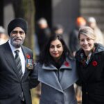 Mélanie Joly Instagram - Serving our country, defending Canadian values across the world, and paying the ultimate sacrifice— that’s what we honour today on Remembrance Day. Here in Vancouver, we’re paying our respects to all who have served and continue to serve. Lest we forget. 🍁🇨🇦 Servir notre pays, défendre les valeurs canadiennes dans le monde entier et consentir le sacrifice ultime, voilà ce que nous honorons aujourd'hui à l'occasion du jour du Souvenir. Ici, à Vancouver, nous rendons hommage à tous ceux qui ont servi et qui continuent de servir. Nous nous souviendrons toujours. #remembranceday #weremember #lestweforget #theyshallnotgrowold #canada #vancouver #bc #britishcolumbia #victorysquare #poppy #canadaremembers #veteransday #veterans #supportourtroops Vancouver, British Columbia