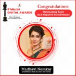 Madhavi Nimkar Instagram - 6th Majja Digital Award Television Congratulations @maadhavinemkarofficial #starpravah #6thmajjadigitalawards #itsmjja #majjaawards