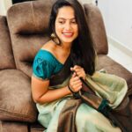Madhumitha H Instagram - Elegance ✨ Saree- @rs_fashionss_ #traditional #saree #greensaree #loveforsaree #smilemore