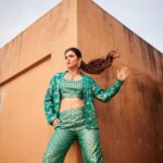 Madhurima Tuli Instagram - Hanging in there 🫶🏼💫 Wearing @janasyaclothing 📸 @mirajverma_photography HMU @celebsmakeupbysejal Managed by @fireflies_mediaworks #indianwear #indowestern #style #modern #love #light #peace